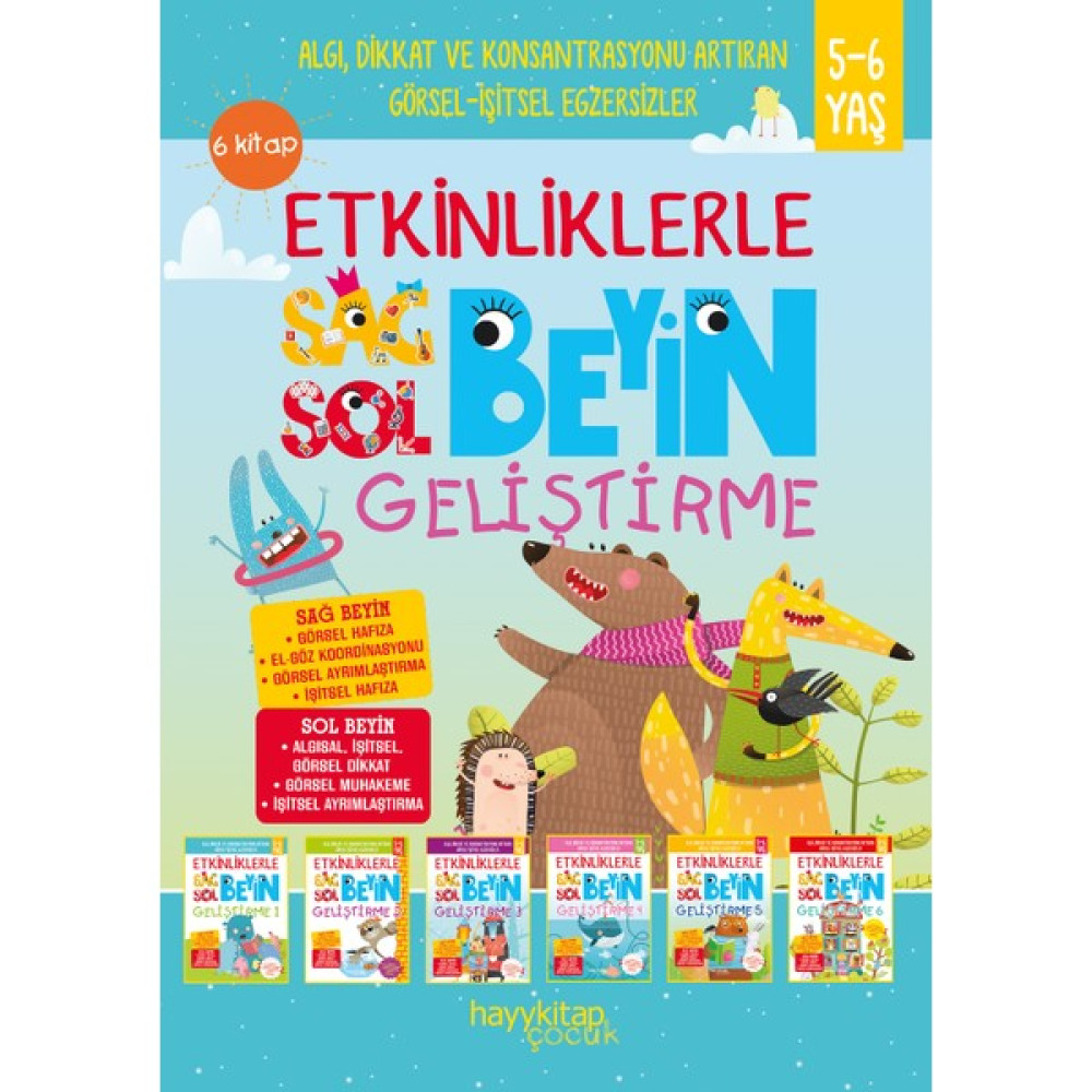 Etkinliklerle Sağ Beyin Sol Beyin Geliştirme (5-6 Yaş) 6’Lı Set - Canan Öztürk Zihinsel Gelişim Kitapları Fiyatı