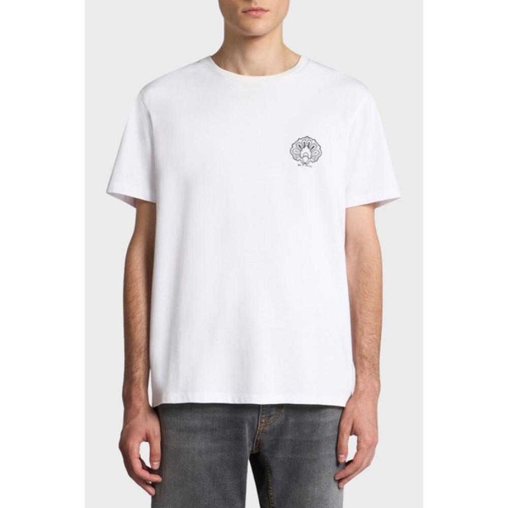 Etro % 100 Pamuk Regular Fit Logo Baskılı T Shirt Erkek T Shirt MRMA0002 AK604 W0800 Erkek T-shirt Fiyatı