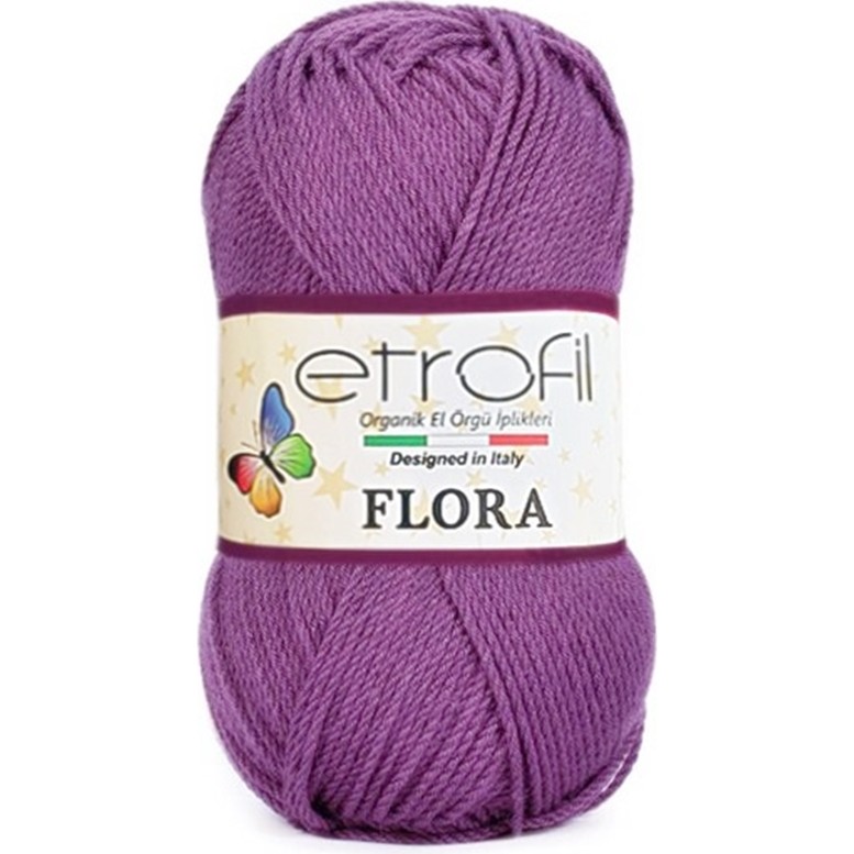 Etrofil Flora Patiklik Çoraplık El Örgü Ipi - 70659 Açık Mor Aplikler Fiyatı