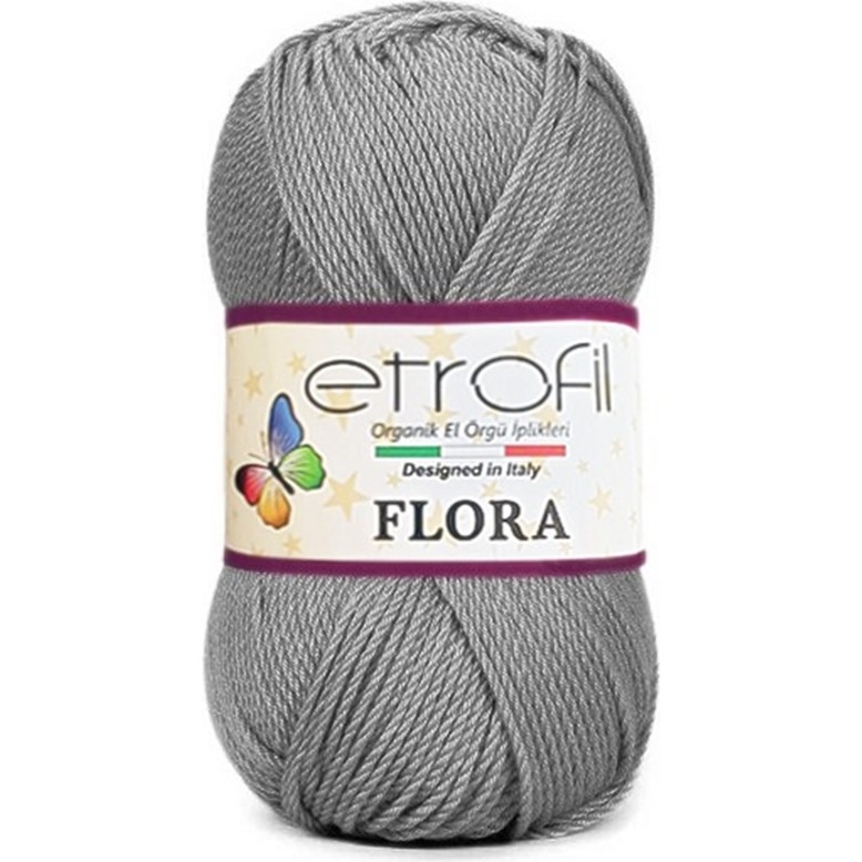 Etrofil Flora Patiklik Çoraplık El Örgü Ipi - 70966 Gri Aplikler Fiyatı