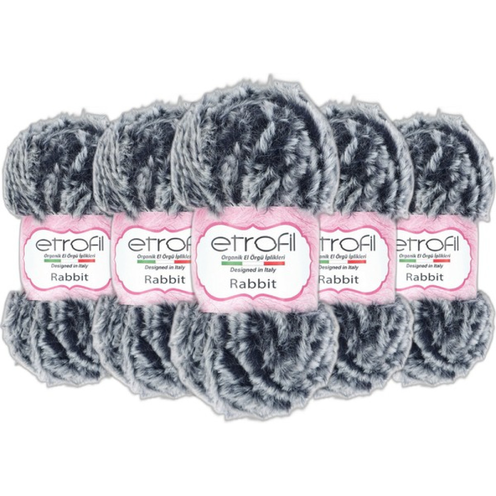 Etrofil Rabbit Kürk El Örgü Ipi (5 x 100 Gr) - 70548 Lacivert-Beyaz Oyun & Hobi Fiyatı
