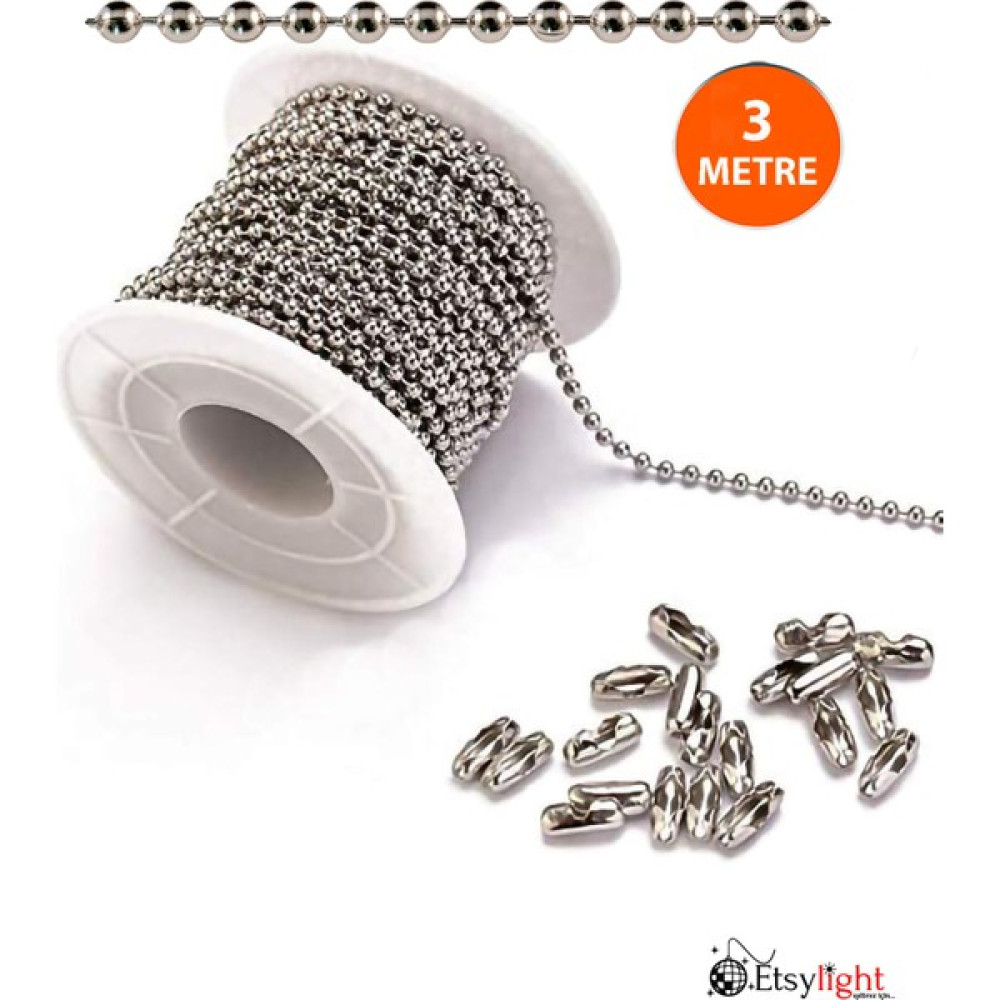 Etsylight 3.2 mm, Top Zincir, 3 Metre, Ball Chain, Künye Zinciri, Cüzdan Zinciri, Kart Zinciri Altın, Takı & Aksesuar Fiyatı