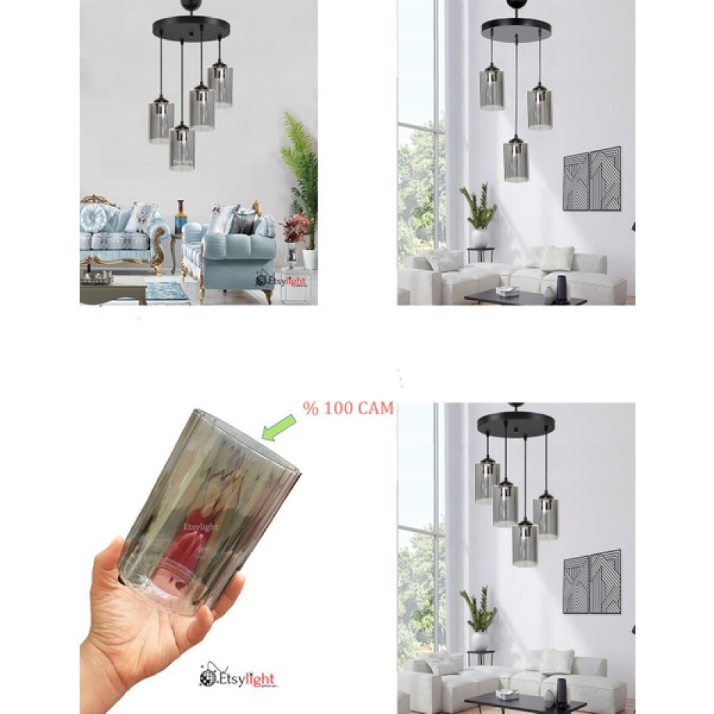 Etsylight Avize Yedek Parçası ( Füme Renk Silindir Cam ) - 1'li Avize Fiyatı