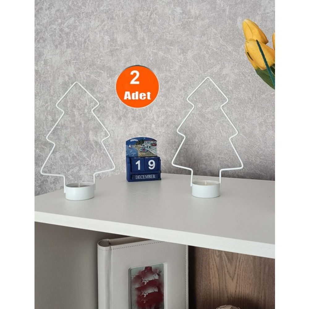 Etsylight Beyaz Çam, 2 adet, Mumluk, Ev Mumluk, Dekoratif Mumluk, Tealight Mumluk, Yılbaşı Süsü Şamdan Fiyatı