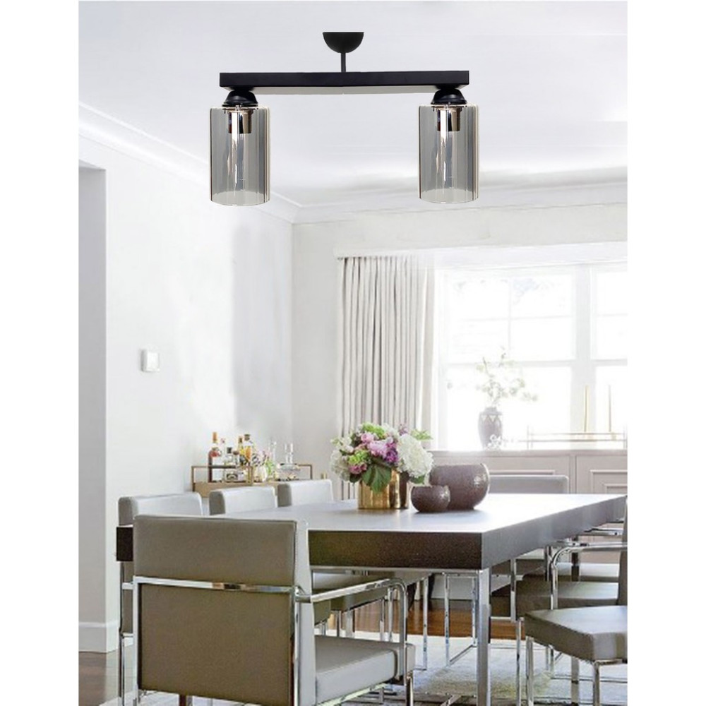 Etsylight Dora Füme Glass Dizilone 2 Mutfak Avize, Yemek Odası Avize, Cam Avize - Siyah Avize Fiyatı