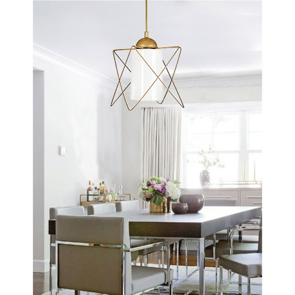 Etsylight Golden Prizma White Glass One Sarkıt Avize - Sarı - 1'li Avize Fiyatı