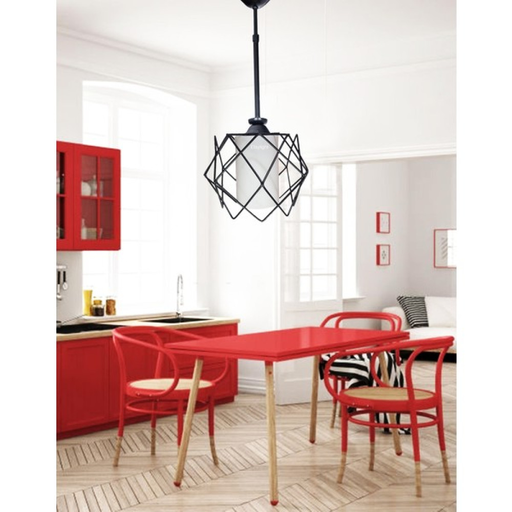 Etsylight Jaka Koza White Glass One Mutfak, Antre, Koridor Avize - Siyah - 1'li Avize Fiyatı