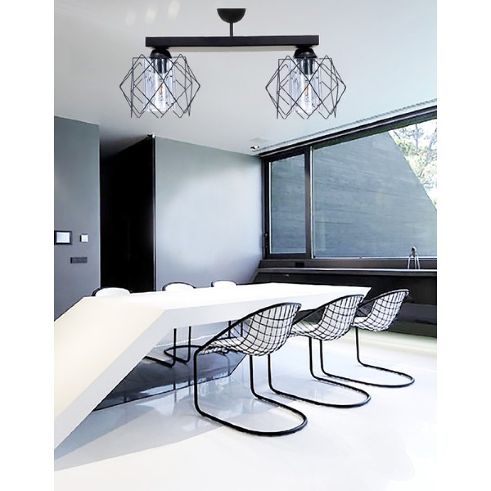 Etsylight Koza Füme Glass Dizilone 2 Mutfak, Antre, Yemek Odası, Salon Avize - Siyah - 2'li Avize Fiyatı