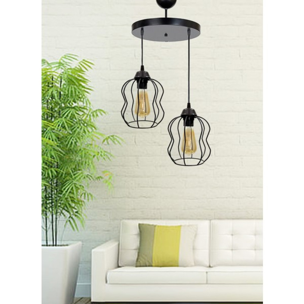 Etsylight Ruby Lüx 2 Salon Avize - Siyah - 2'li Avize Fiyatı
