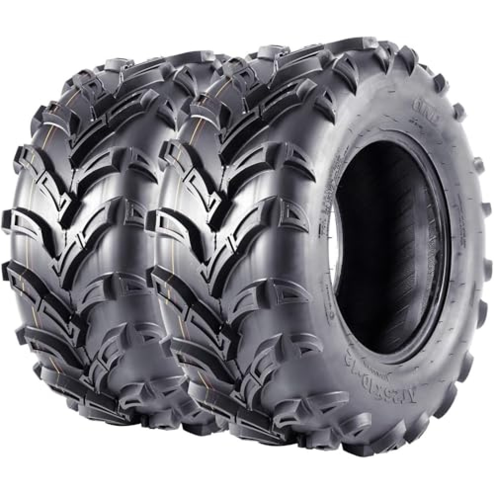 Euker ATV/UTV Tires, 25x10x12 ATV Tire(250/65-12) TL, 6PR Four Wheeler UTV Set 2,Trail Mud Sand Off-Road Sport,Tubeless