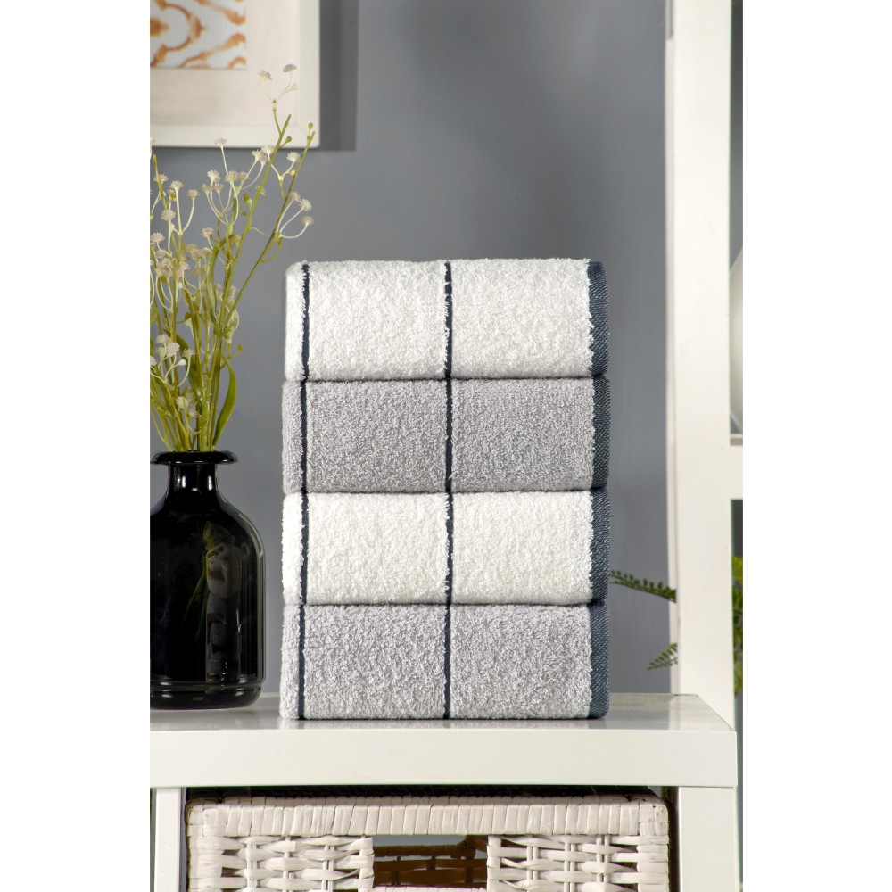 eumenia Valona Hand 50 X 85 Cm 4lü El Ve Yüz Havlusu | Gri-krem Banyo Havlusu Fiyatı