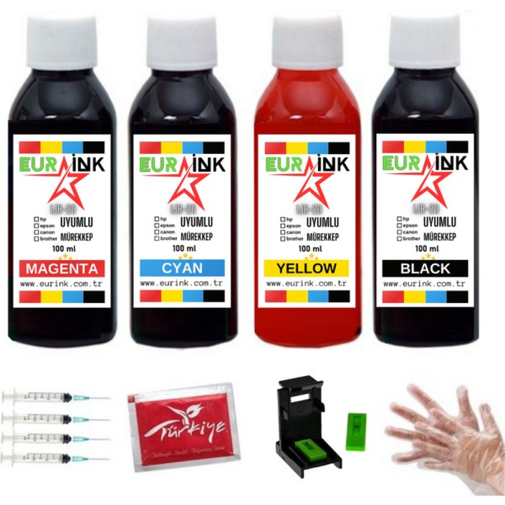Eurink Canon MX340 Için Siyah ve Renkli Kartuş Dolum Seti - Renkli - Siyah Kartuş Dolum Ürünleri Fiyatı