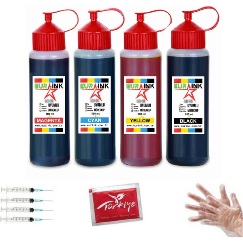 Eurink Epson L6270 Yazıcı Uyumlu Mürekkep 500 ml x 4 Siyah ve Renkli Kartuş Dolum Ürünleri Fiyatı