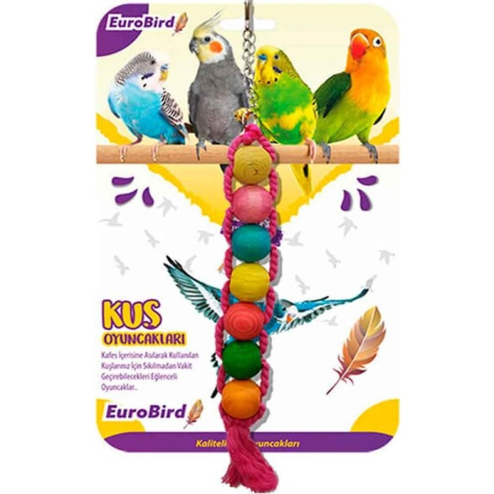 Euro Bird Kuş Oyuncağı Ahşap Dizili Boncuklu Evcil Hayvan Ürünleri Fiyatı