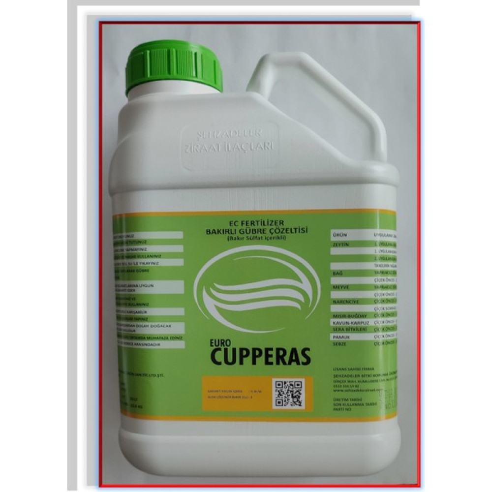Euro Cupperas 5lt Sıvı Bakır - Yeşil Gübre Fiyatı