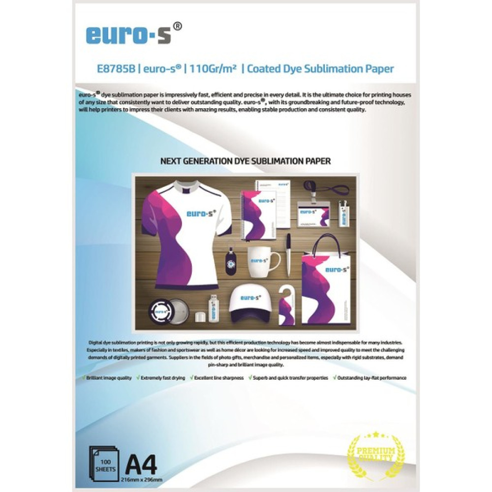 Euro-S 110GR/M² 100 Yaprak A4 Süblimasyon Transfer Baskı Kağıdı Fotokopi Kağıdı Fiyatı