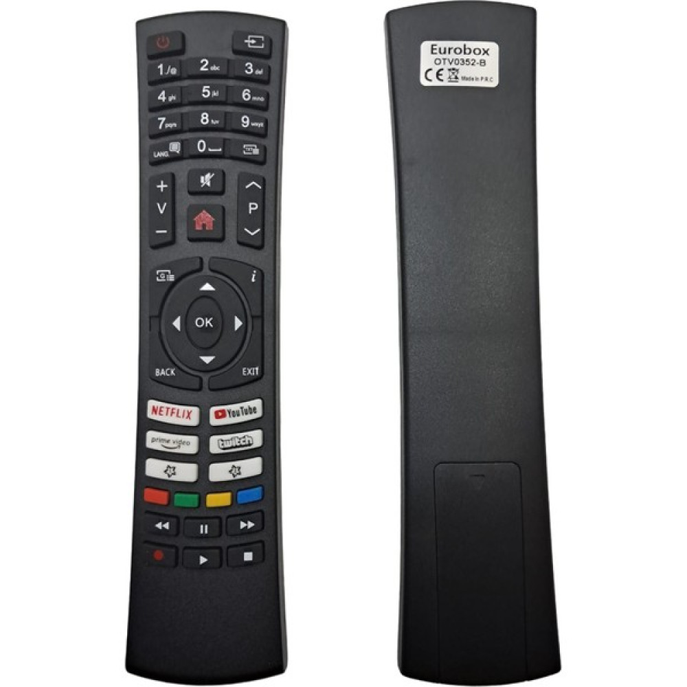 Eurobox Vestel Netflıx-Prıme Vıdeo-Youtube-Twıtch Tuşlu Oval Kalıp LCD LED Tv Kumanda - Renkli TV Aksesuarları Fiyatı