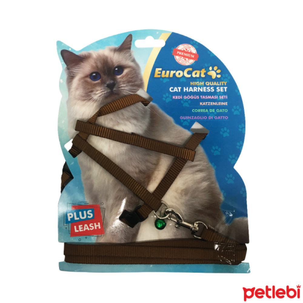 EuroCat Yetişkin Kedi Göğüs Tasması 40cm-30cm/10mm (Kahverengi) Evcil Hayvan Ürünleri Fiyatı