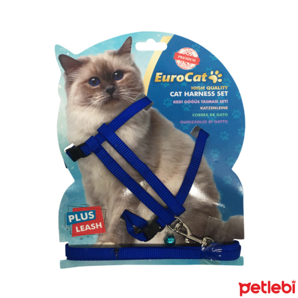 EuroCat Yetişkin Kedi Göğüs Tasması 40cm-30cm/10mm (Mavi) Evcil Hayvan Ürünleri Fiyatı