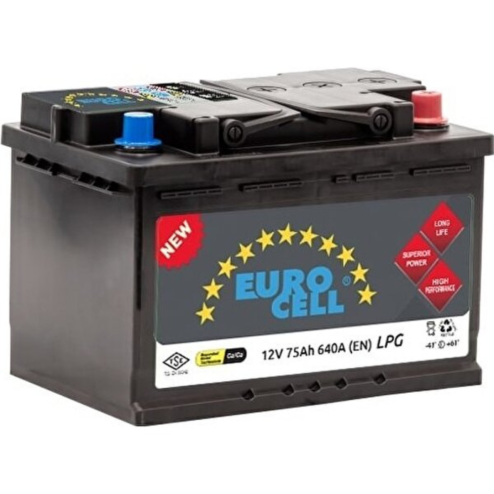 Eurocell 12V 75 Ah (72 Ah) Amper 640A Akü Akü Fiyatı