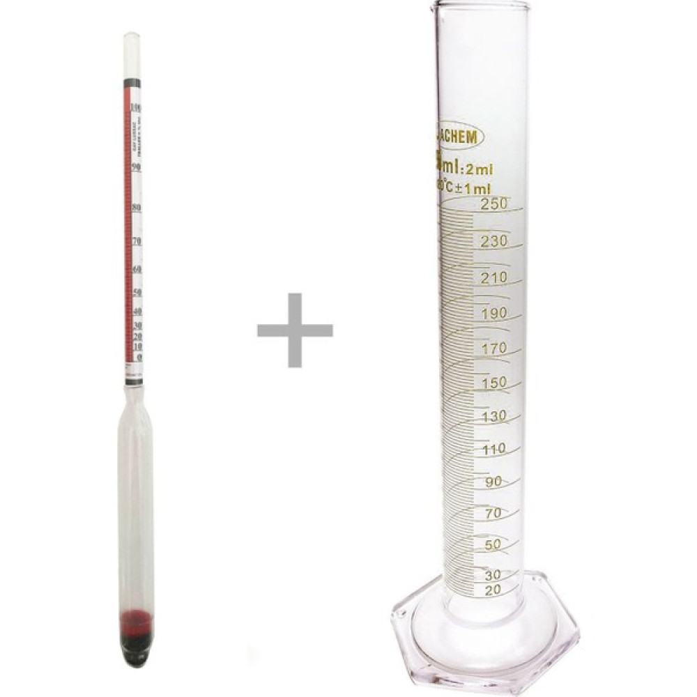 Eurodensimeter 0-100 20C Alkolmetre ve 250ML Cam Mezür Seti Diğer Test ve Ölçüm Cihazları Fiyatı