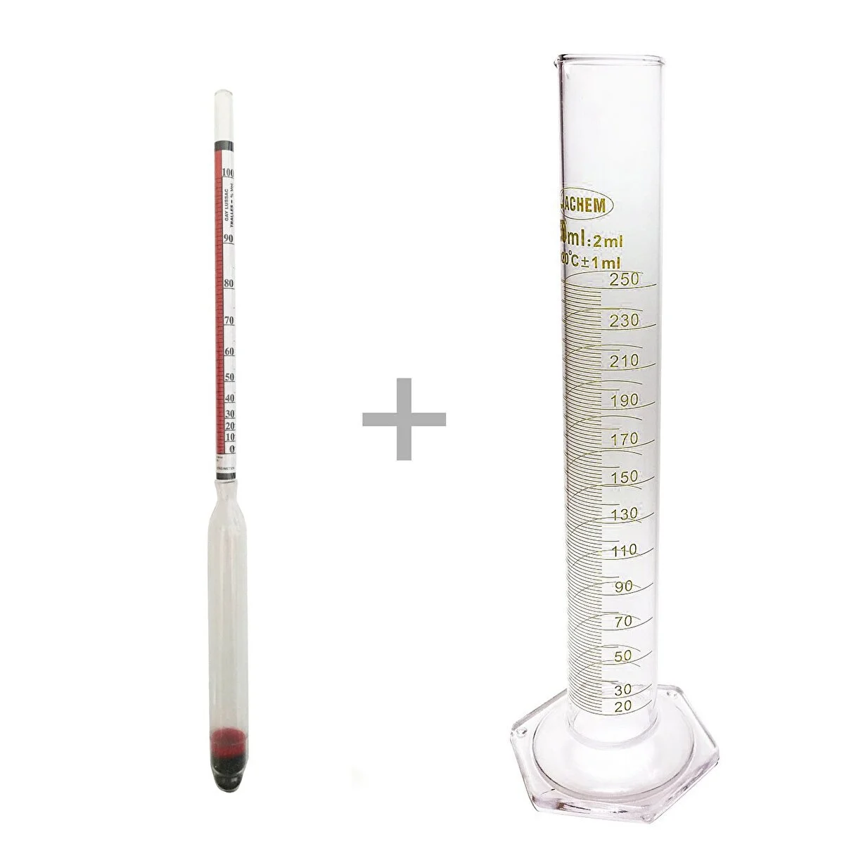 Eurodensimeter 0-100 20c Alkolmetre Ve 250ml Cam Mezür Seti Diğer Fiyatı
