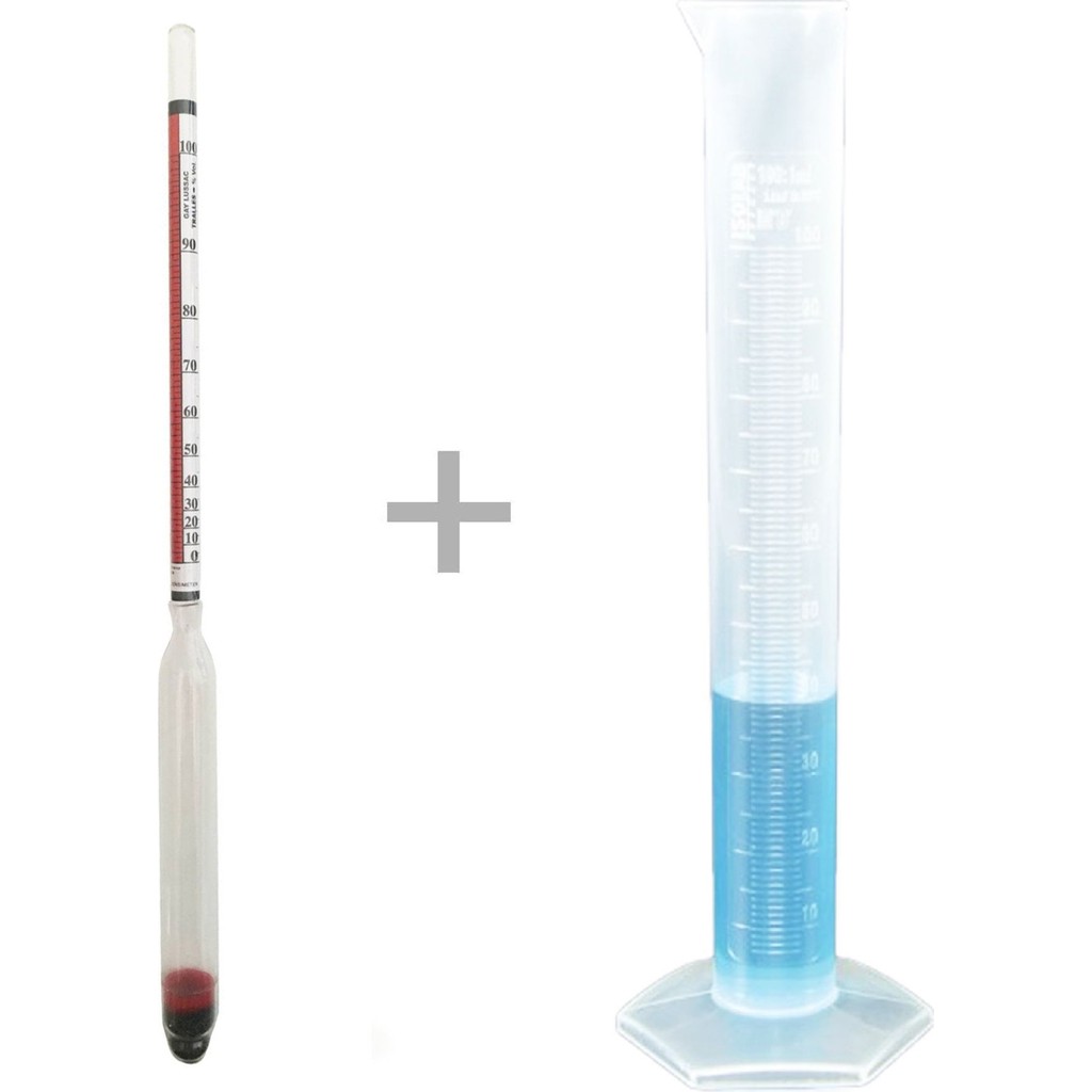 Eurodensimeter 0-100 Alkolmetre ve 250ML Plastik Mezür Seti Diğer Fiyatı
