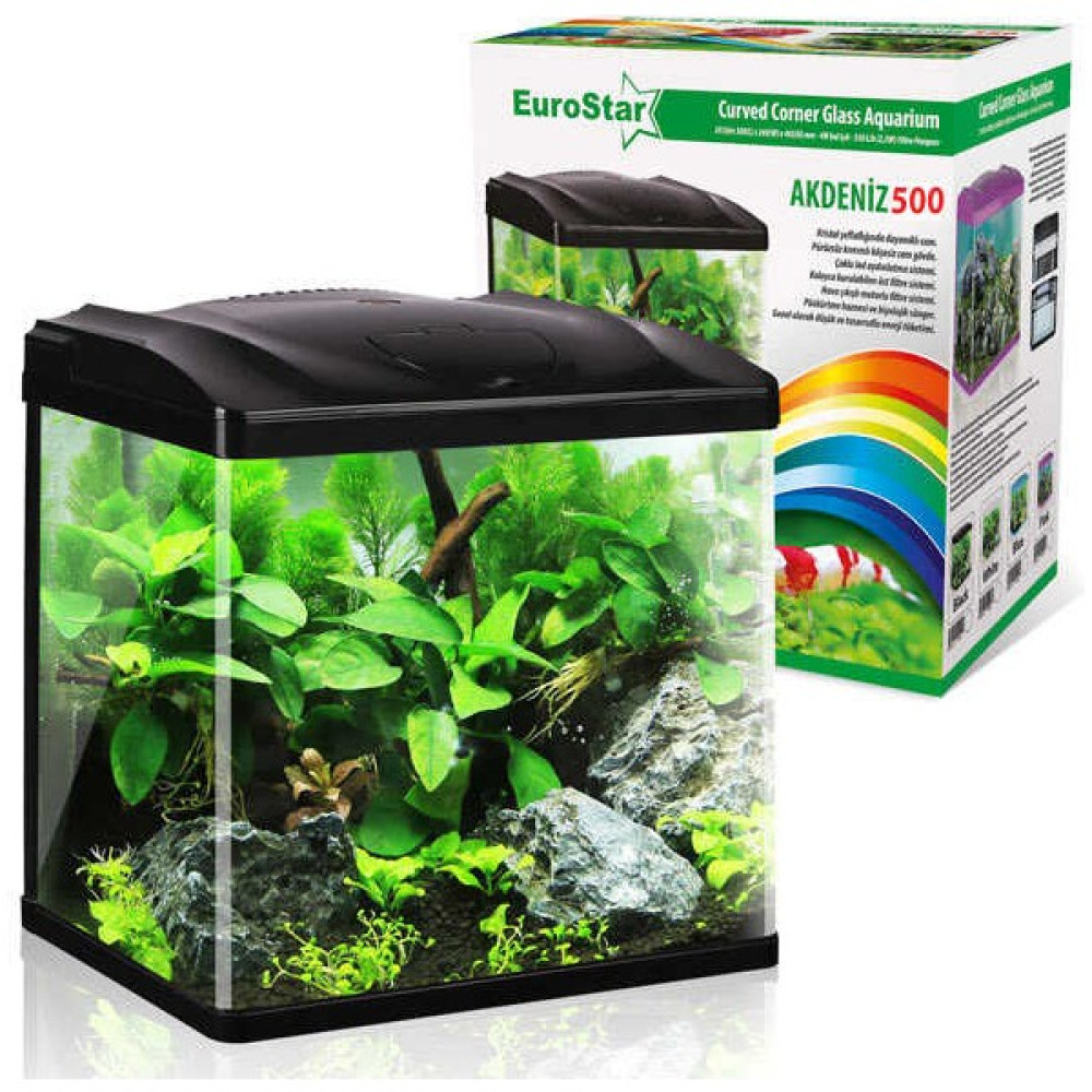 Eurostar Akdeniz 500 Siyah Akvaryum 4W LED 50 x 30 x 45 cm Evcil Hayvan Ürünleri Fiyatı