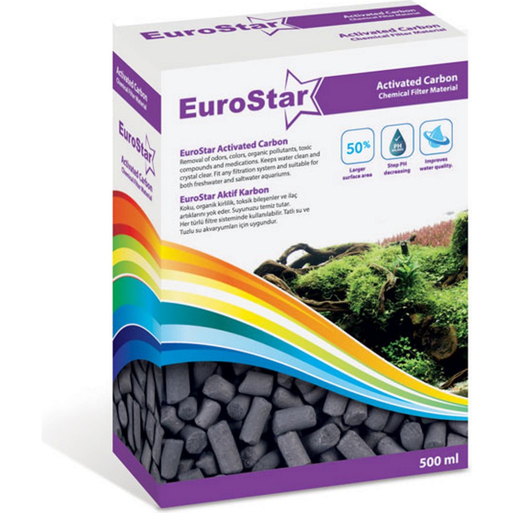 EuroStar Aktif Karbon 500 ml Akvaryum Filtre Malzemesi Su Kalitesini İyileştirir Evcil Hayvan Ürünleri Fiyatı