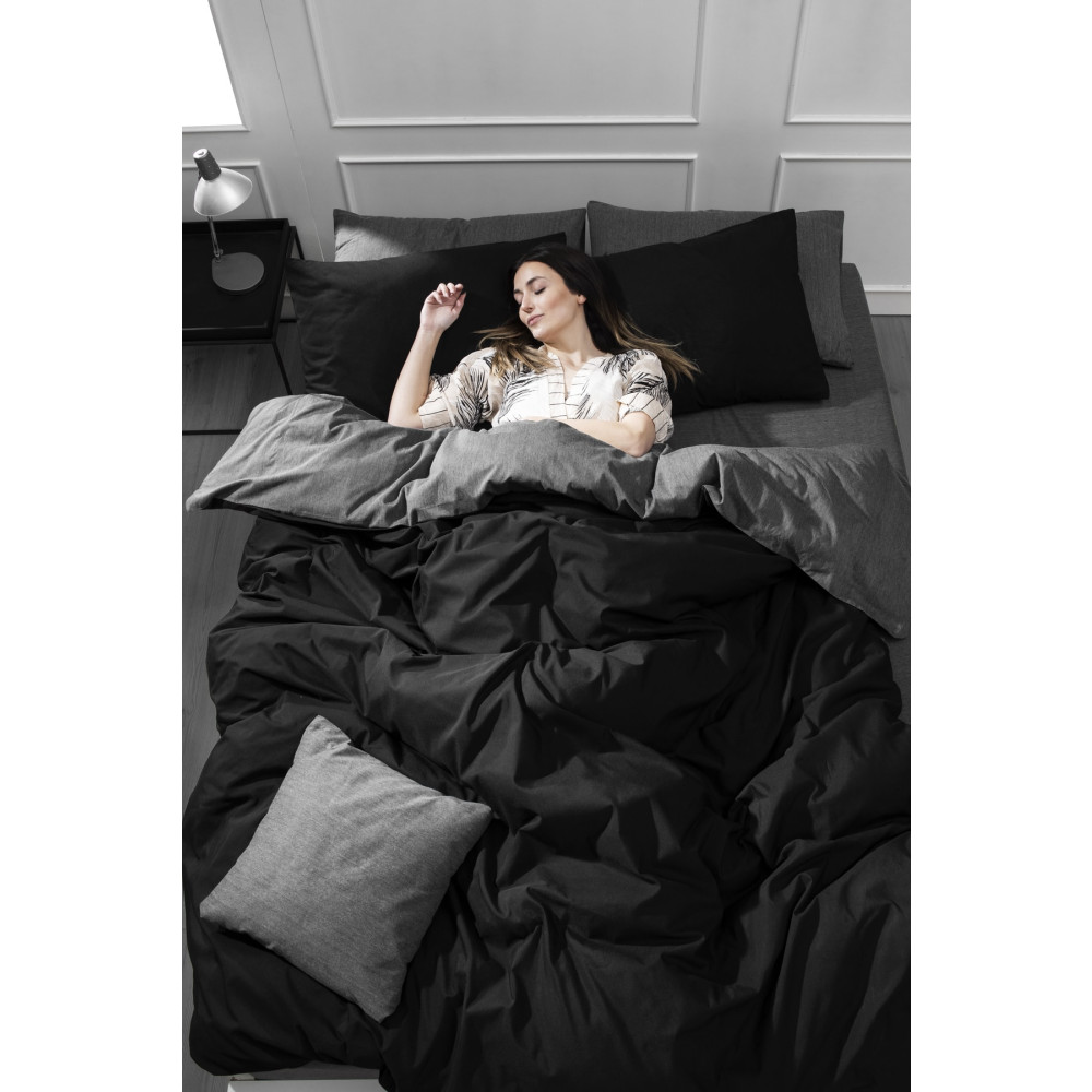 Ev & Ev Home Mature Nevresim Seti Çift Kişilik Basic Siyah-füme Nevresim Takımı Fiyatı