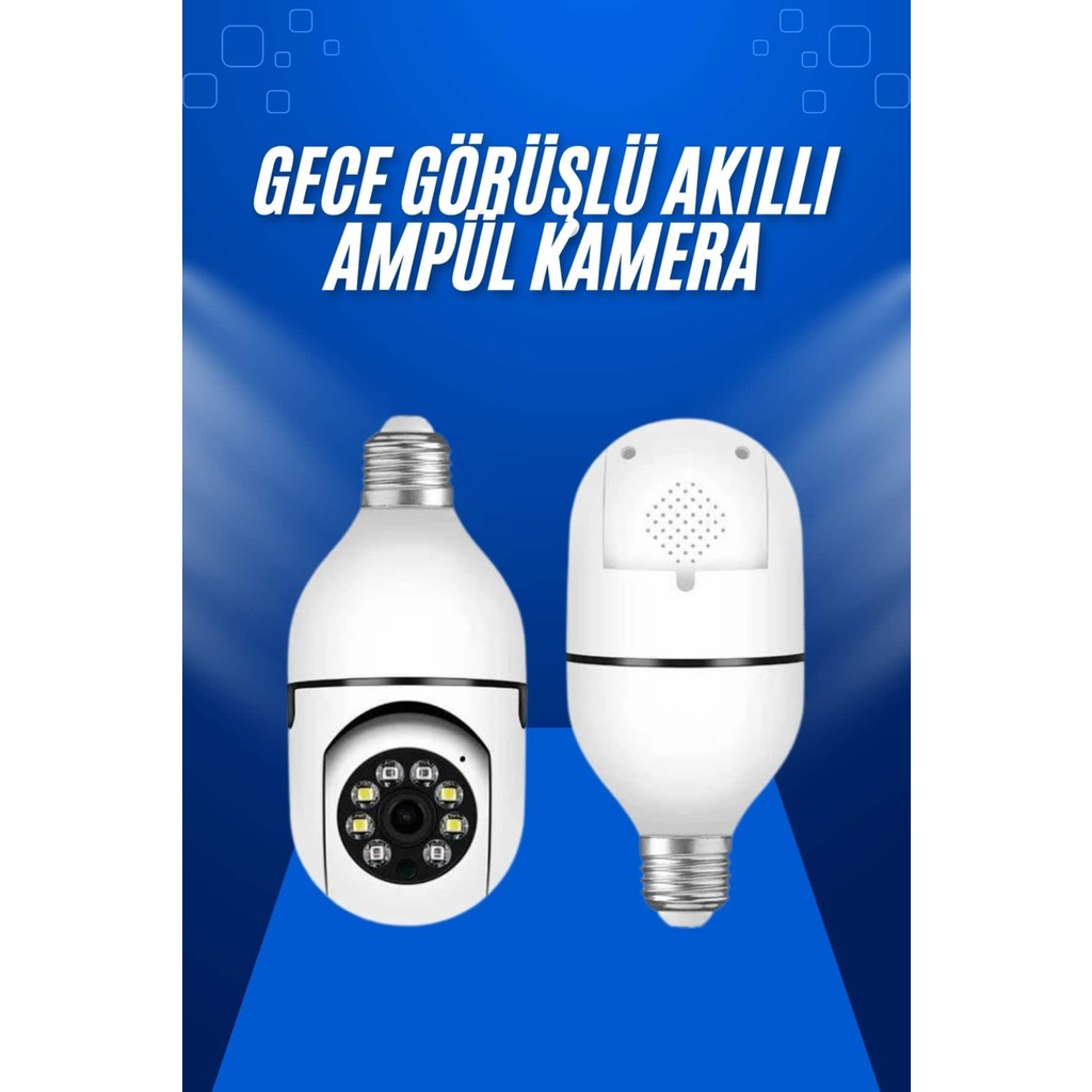 Ev Kamerası Wifi Kamerası Gece Görüşlü Ampül - Ahşap Diğer Fiyatı