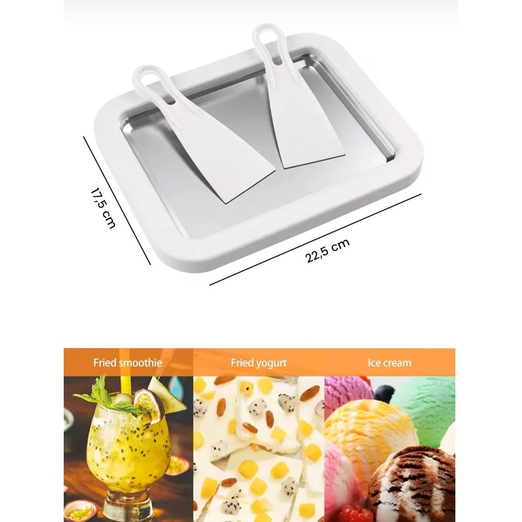 Ev Tipi Spatulalı Kore Tarzı Rulo Dondurma Tavası Yoğurt Dondurma Bowl Tabağı -Spatula Diğer Fiyatı