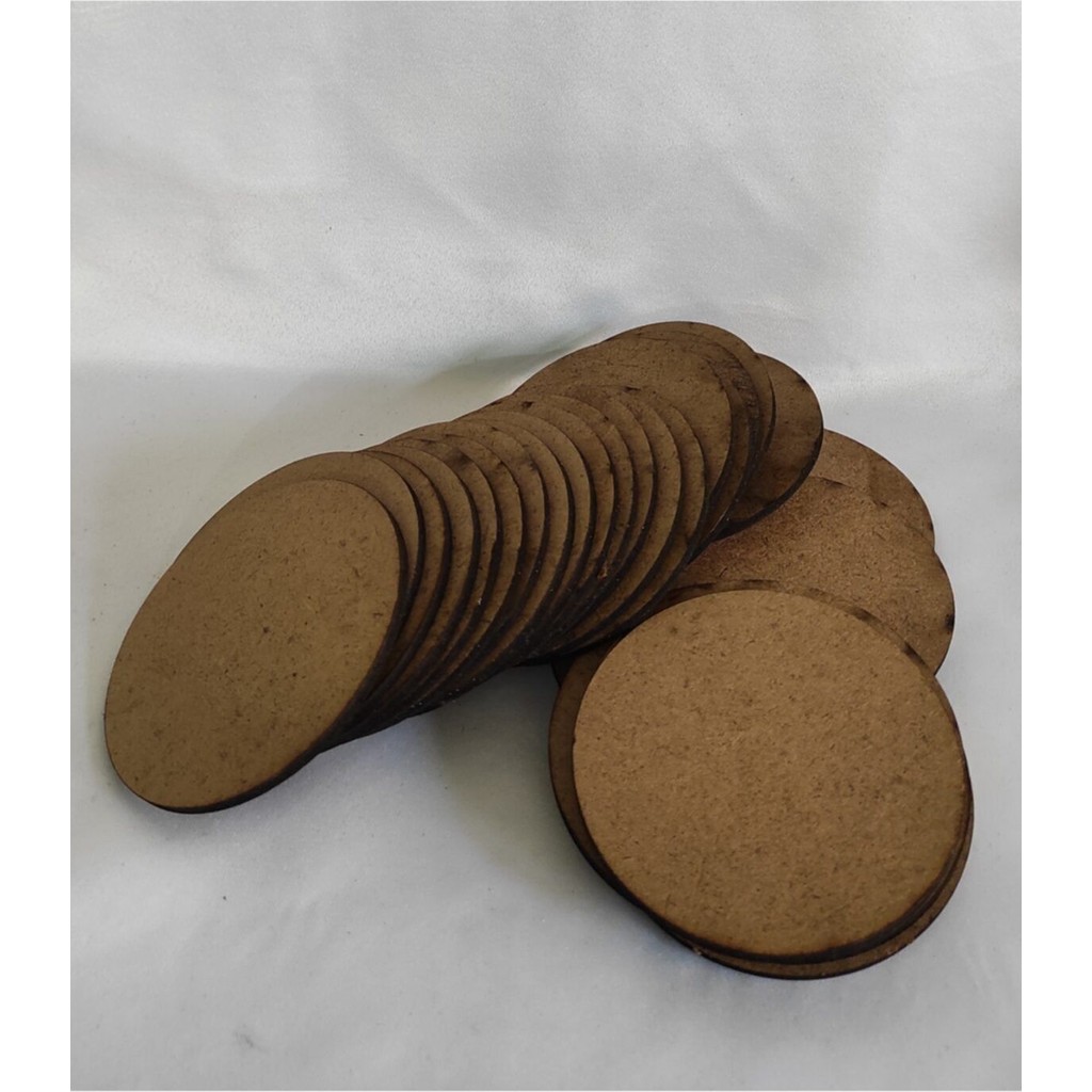 Eva Lazer Toptan 50 Adet 8x8 cm 3mm MDF Yuvarlak Magnet Tahtası Naturel Ahşap Düz Desenli Diğer Fiyatı