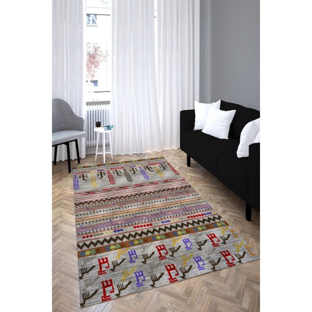 Eva Lıfe Anatolian Premium Desenli Saçaklı Salon Halı - Gri - 200 x 300 cm Ev Tekstili Fiyatı