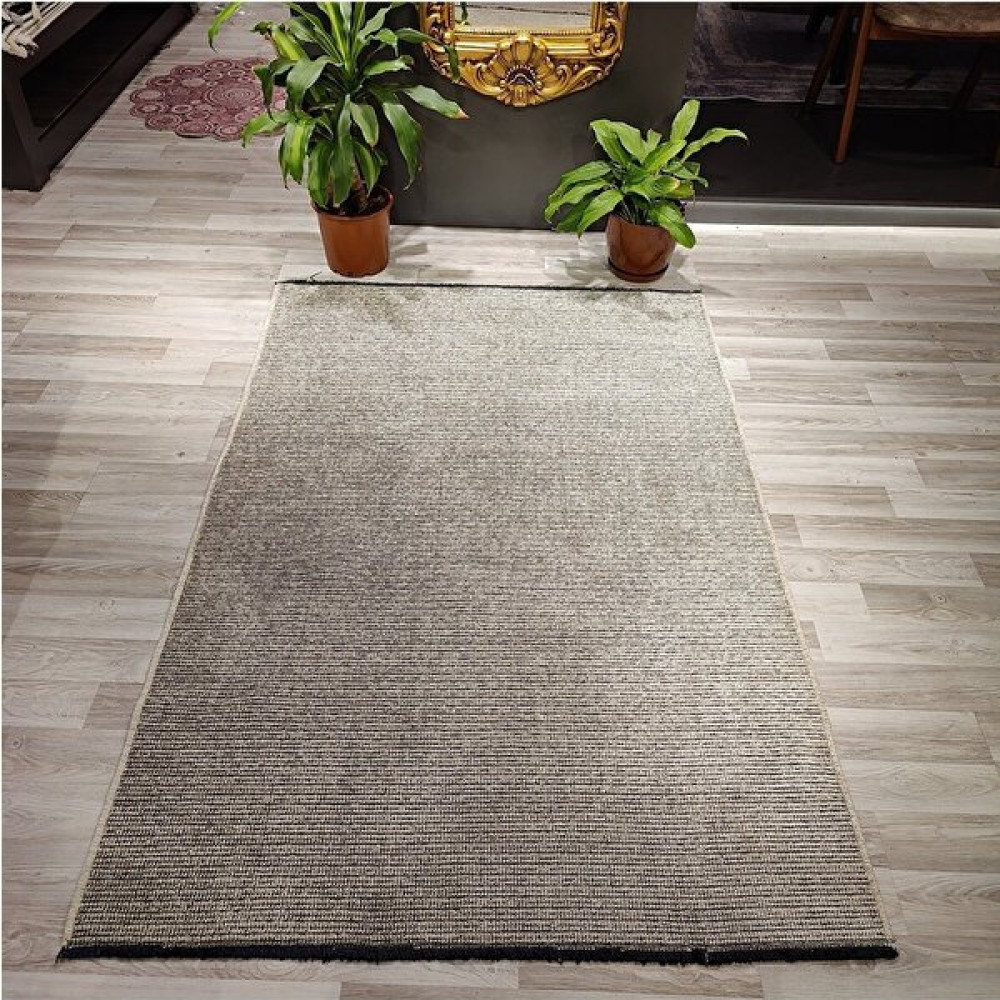 Eva Life Antibakteriyel Leke Tutmaz Kolay Temizlenebilir-Yıkanabilir Kaymaz Taban Kilim Kendinden Saçaklı - Krem - Bej - 80 x 150 cm Kilim Fiyatı
