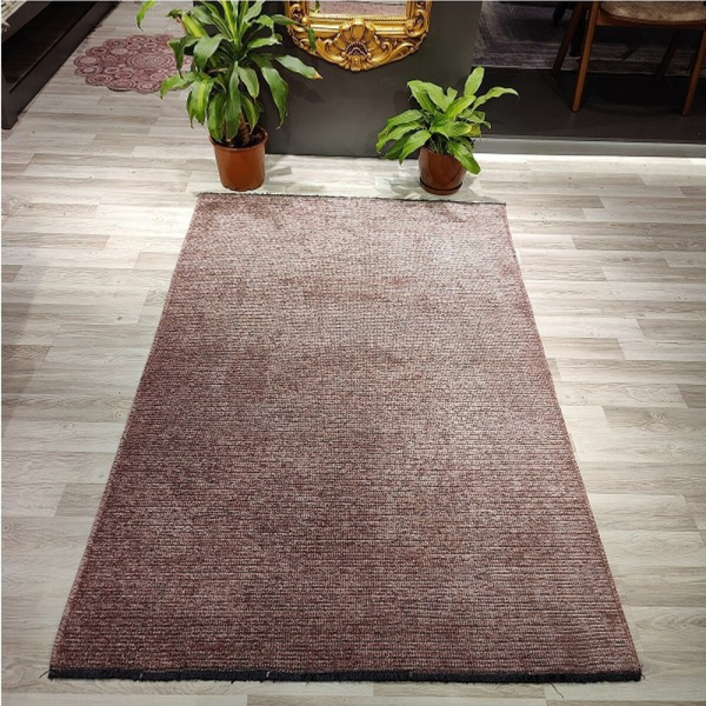 Eva Life Antibakteriyel Leke Tutmaz Kolay Temizlenebilir-Yıkanabilir Kaymaz Taban Kilim Kendinden Saçaklı - Pembe - 120 x 180 cm Kilim Fiyatı