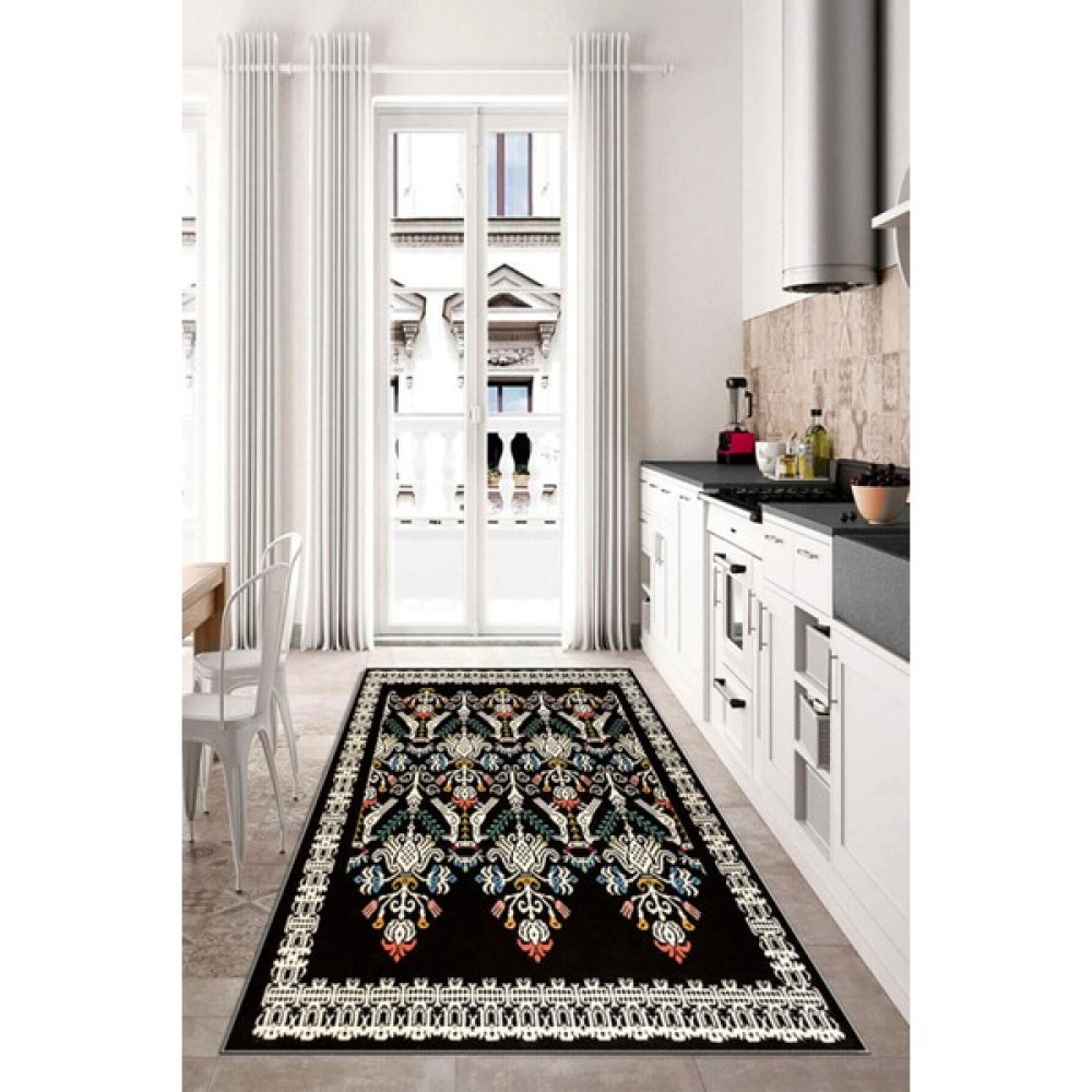 Eva Life Dijital Baskı Kaymaz Tabanlı Yıkanabilir Salon Halısı Mutfak Halısı Koridor Halısı - Renkli - ​80 x 300 cm Ev Tekstili Fiyatı