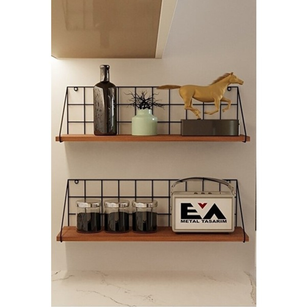 Eva Metal Tasarım Tekli Duvar Rafı Metal Duvar Rafı Modern Metal Duvar Rafı - 48x12x15 Kitaplık - Duvar Rafı & CD / DVD Rafı Fiyatı