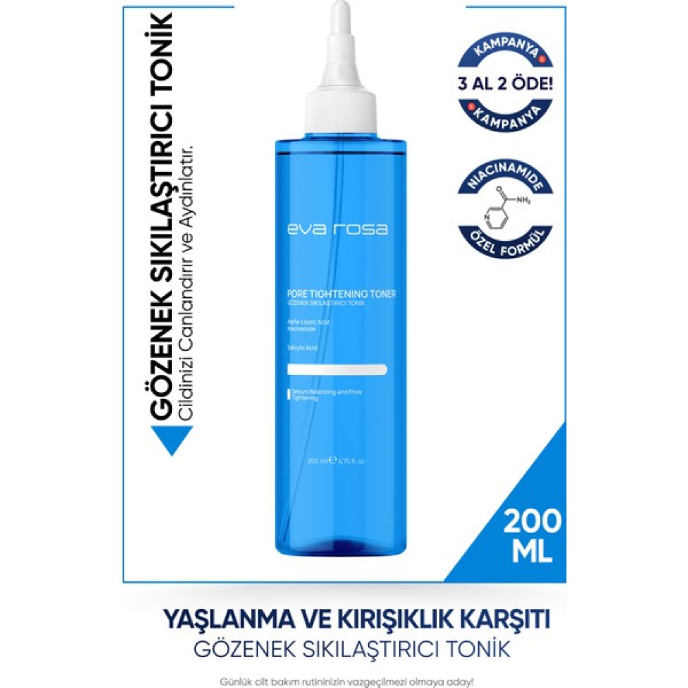 Eva Rosa Aydınlatıcı, Yaşlanma Karşıtı, Canlandırıcı ve Gözenek Sıkılaştırıcı, Tüm Ciltler İçin Glikolik Asit Tonik 200 ml Cilt Temizleme ve Peeling Fiyatı