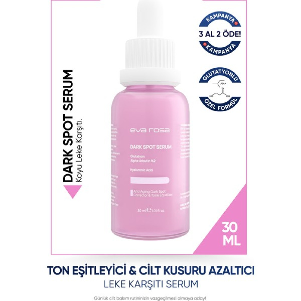 Eva Rosa Leke Karşıtı, Yaşlanma Karşıtı, Aydınlatıcı, Cilt Tonu Eşitleyici Dark Spot Cilt Serumu 30 ml Anti-Aging / Yaşlanma Karşıtı Fiyatı