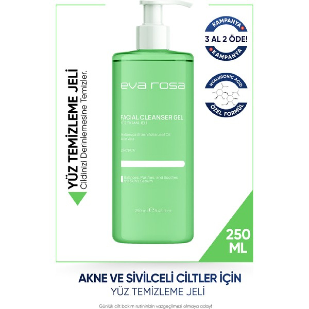 Eva Rosa Yağlı ve Akneye Eğilimli Ciltler İçin Nemlendirici, Aydınlatıcı, Canlandırıcı, Leke Karşıtı, Ton Eşitleyici Yüz Temizleme Jeli 250 ml Cilt Temizleme ve Peeling Fiyatı