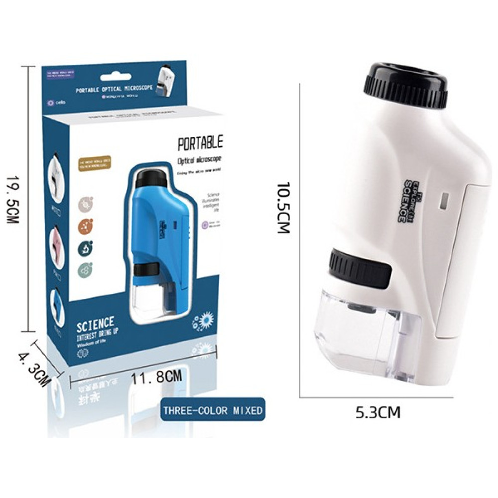 Eva Store1 60X-120X LED Işıklı Cep Mikroskobu MM-300 (Yurt Dışından) - Beyaz - children's microscope - 5.3*10.5*2CM Mikroskop Fiyatı