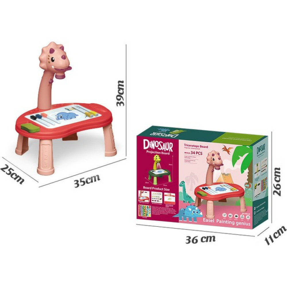 Eva Store1 Dinozor Projeksiyon Boyama Oyuncak Erken Eğitim Projektör Grafiti Kurulu Eğitici Çizim Tahtasında (Yurt Dışından) - Kırmızı Eğitici Oyuncak Fiyatı