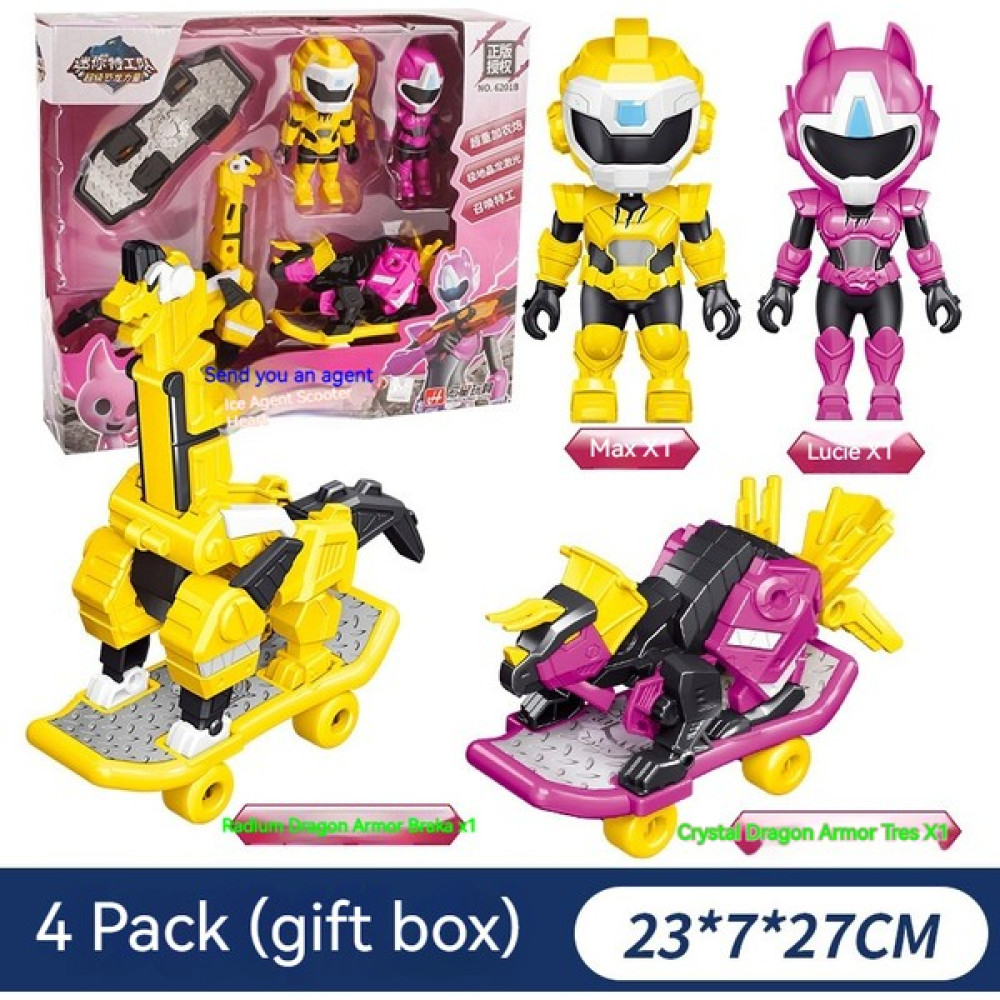 Eva Store1 Mini Ajan Oyuncak Süper Dinozor Güç Mecha Dönüşüm Robot Seti Oyuncak-Pembe Ajan Kaykay 4'lü Paket (Yurt Dışından) - Pembe Eğitici Oyuncak Fiyatı