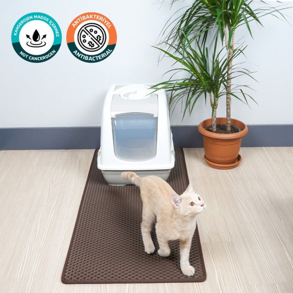 Eva Türkiye 50X110 cm Kedi Tuvaleti Paspası - Koyu Kahve Evcil Hayvan Ürünleri Fiyatı