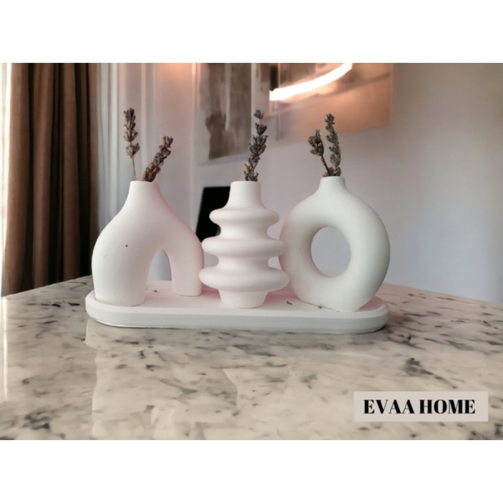 Evaa Home Dekoratif Bohem Vazo Set Tepsi Ile Birlikte Vazo Fiyatı
