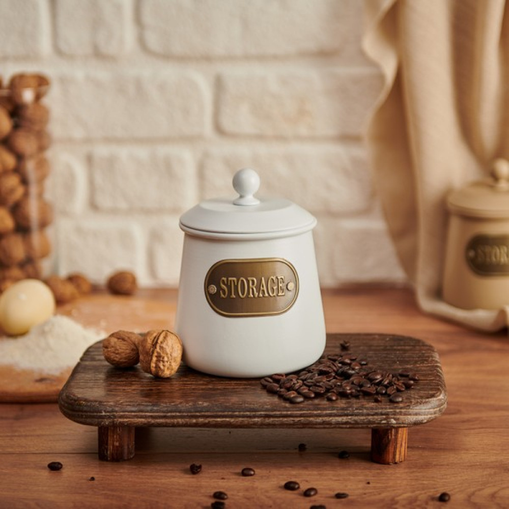 Evabella Galvaniz Storage Baharatlık - Beyaz - 1000 ml - 1 lt Baharat Setleri & Baharatlıklar Fiyatı
