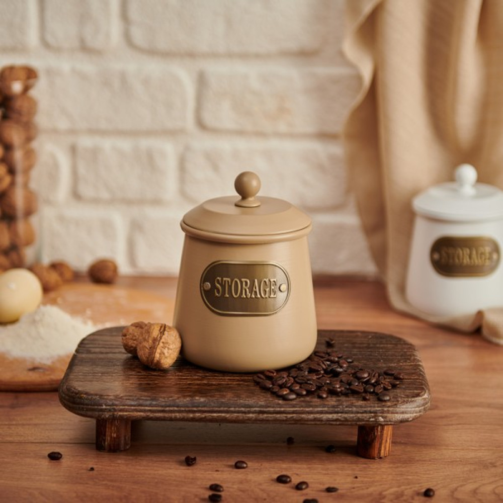 Evabella Galvaniz Storage Baharatlık - Kahverengi - 1000 ml - 1 lt Baharat Setleri & Baharatlıklar Fiyatı