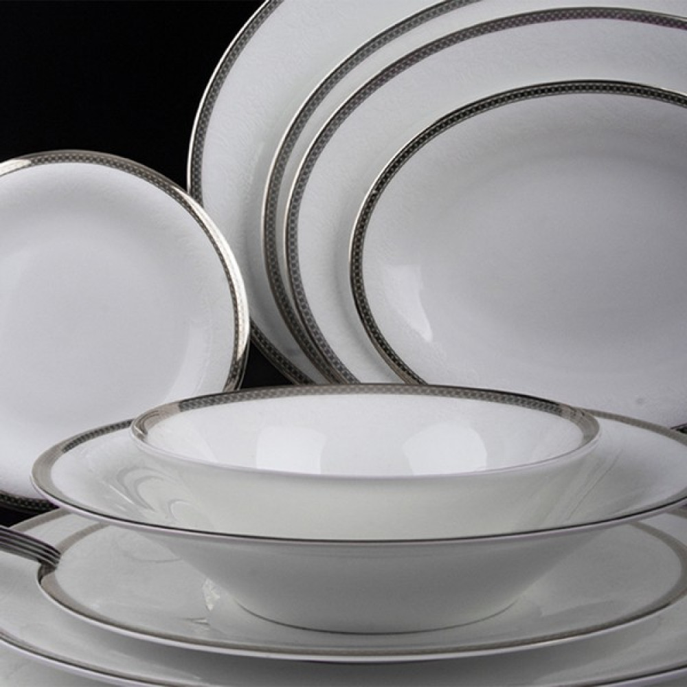 Evaliza Coupe Sade Paisley Platin 101 Parça 12 Kişilik Yemek Takımı Yemek Takımı Fiyatı