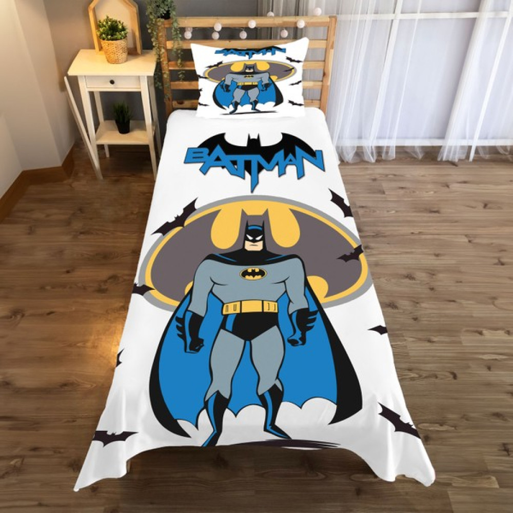 Evan Home Beyaz Batman Desenli Yatak Örtüsü ve Yastık Kılıfı 2li Takımı - 140 x 220 cm Yatak Örtüsü Fiyatı